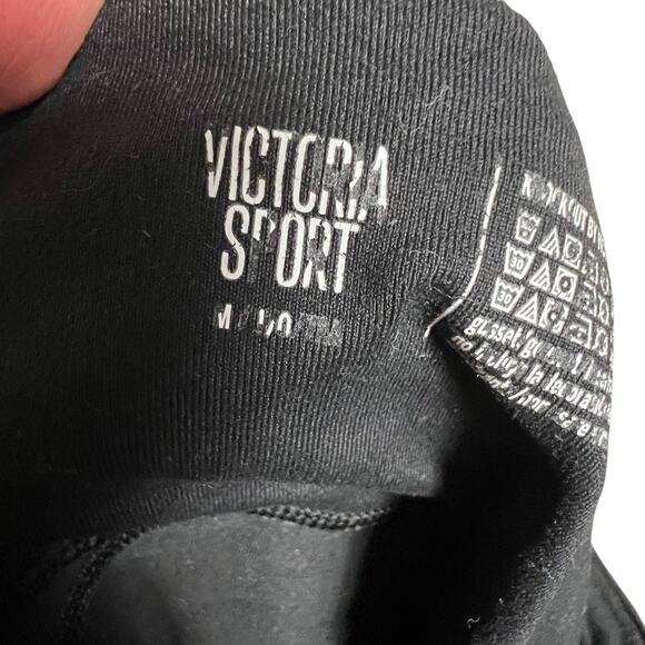 Victoria's Secret Sport Black High-Waist Mesh Panel Capri Leggings Athletic - Picture 5 of 12